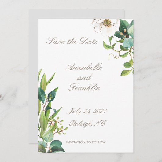 Waterverf afstorten Bespaar de datum van het huwel Kaart (Voorkant / Achterkant)