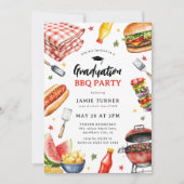 Waterverf Afstudeer BBQ-feest Kaart (Voorkant)