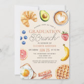 Waterverf Afstudeerder Brunch Graduation Party Kaart (Voorkant)