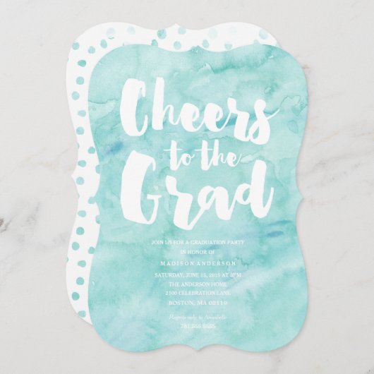 Waterverf Afstudeerder | Uitnodiging tot Afstudere (Voorkant / Achterkant)