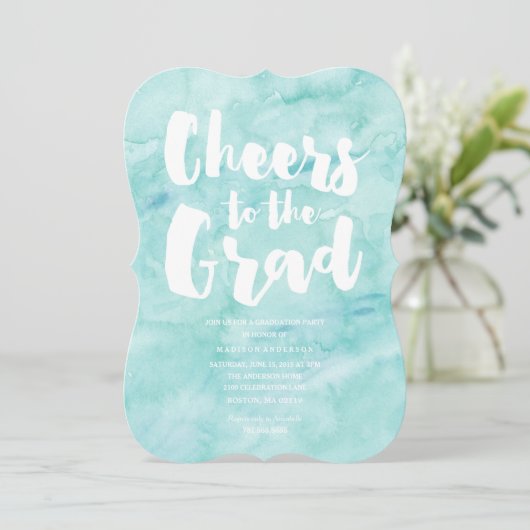 Waterverf Afstudeerder | Uitnodiging tot Afstudere (Staand voorkant)