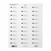 Waterverf afstudeerhoed retouradres etiket (Full Sheet)