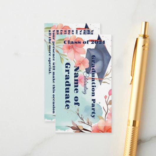 Waterverf Afstuderen Aankondiging (Voorkant / Achterkant in situ)