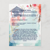 Waterverf Afstuderen Aankondiging Briefkaart (Voorkant)