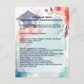 Waterverf Afstuderen Aankondiging Briefkaart (Voorkant)