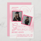 Waterverf Afstuderen brunch voor haar elegante Kaart (Voorkant / Achterkant)