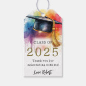 Waterverf Afstuderen Klasse van 2025 Gift Label Cadeaulabel (Voorkant)