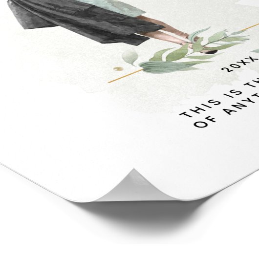 Waterverf Afstuderen Meisje Inspirerend prijsopgav Poster (Hoek)