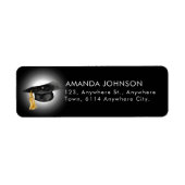 Waterverf Afstuderen Pet Zwart Afstuderen Etiket (Voorkant)