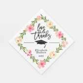 Waterverf - Afstuderen van Floral Script Love & Be Servet (Hoek)
