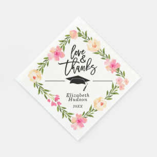 Waterverf - Afstuderen van Floral Script Love & Be Servet