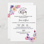 Waterverf Afstuderen van verpleegschool Floral len Kaart (Voorkant / Achterkant)