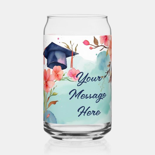 Waterverf Afstuderen viering Blikvorm Glas (Voorkant)