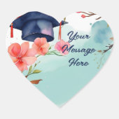 Waterverf Afstuderen viering Hart Sticker (Voorkant)