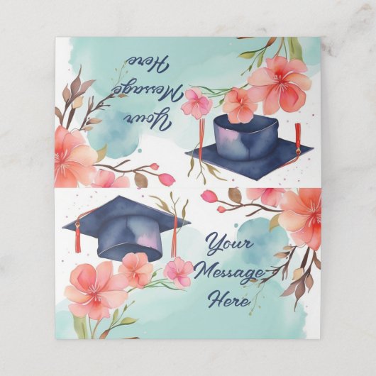 Waterverf Afstuderen viering Plaatskaartje (Buitenkant ongevouwen)