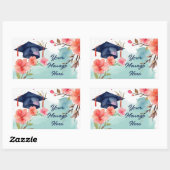 Waterverf Afstuderen viering Rechthoekige Sticker (Vel)