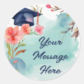 Waterverf Afstuderen viering Ronde Sticker (Voorkant)