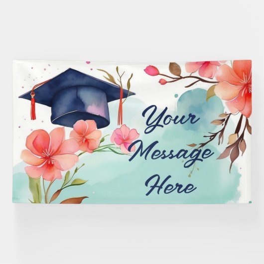 Waterverf Afstuderen viering Spandoek (Horizontaal)