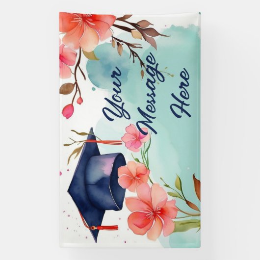 Waterverf Afstuderen viering Spandoek (Verticaal)