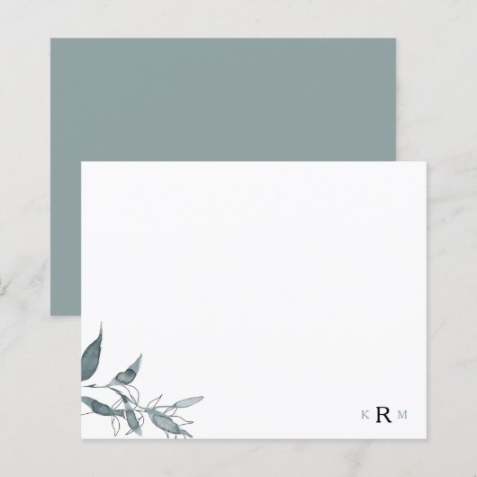 Waterverf Afvalmonogram eenvoudig (Voorkant / Achterkant)