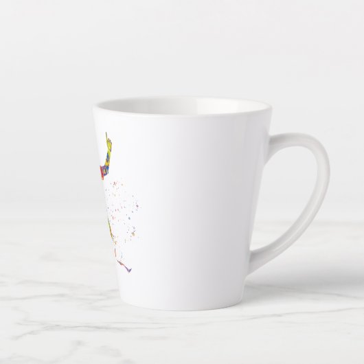 Waterverf afwerking lijnrunner latte mok (Rechts)