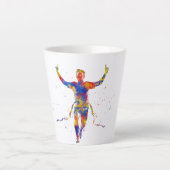 Waterverf afwerking lijnrunner latte mok (Voorkant)