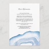 Waterverf Agaat Bruiloft invoegen Kaart | Blauw (Voorkant)