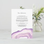 Waterverf Agaat Bruiloft invoegen Kaart | Lavendel (Staand voorkant)
