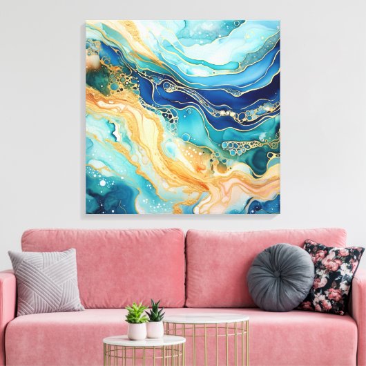 Waterverf Agaat Canvas Kunst (Insitu (Woonkamer))