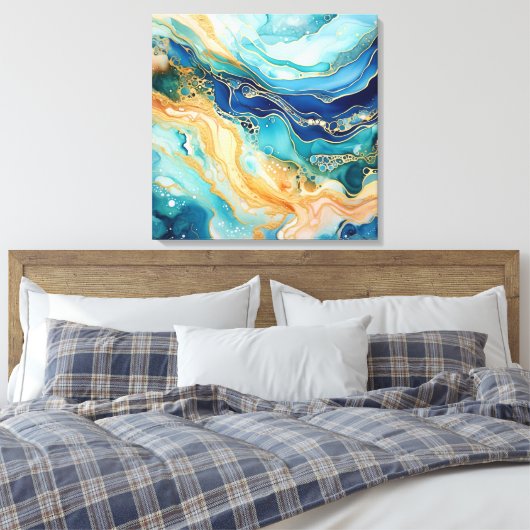 Waterverf Agaat Canvas Kunst (Insitu (Slaapkamer))