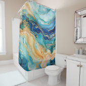 Waterverf Agaat douchegordijn (In situ)