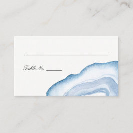 Waterverf Agaat Escort Place Cards | Blauw Plaatskaartje