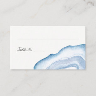 Waterverf Agaat Escort Place Cards   Blauw Plaatskaartje