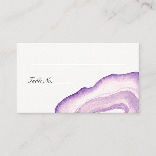 Waterverf Agaat Escort Place Cards | Lavendel Plaatskaartje (Voorkant)