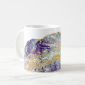 *~* Waterverf Agaat Geode Gold Glitter Rock Koffiemok (Voorkant links)