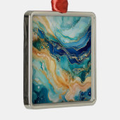 Waterverf Agaat Kerstversiering Metalen Ornament (Rechts)