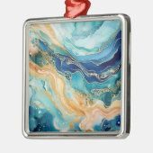 Waterverf Agaat Kerstversiering Metalen Ornament (Links)