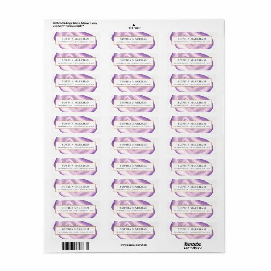 Waterverf Agaat | Lavendel | Etiket (Full Sheet)