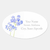 Waterverf Agapanthus-labels Ovale Sticker (Voorkant)