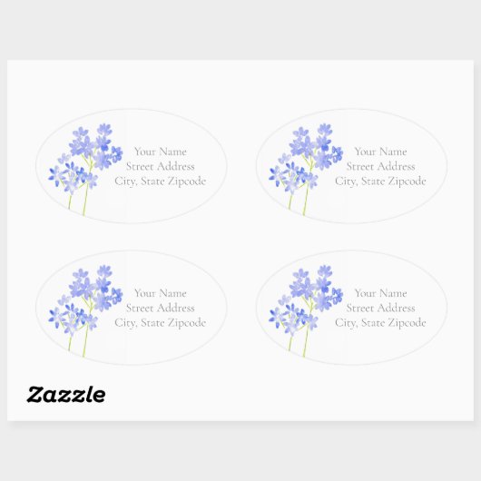 Waterverf Agapanthus-labels Ovale Sticker (Vel)