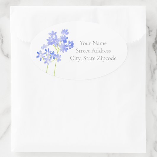 Waterverf Agapanthus-labels Ovale Sticker (Tas)