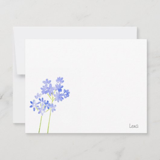 Waterverf Agapanthus Note Card Notitiekaartje (Voorkant)