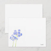 Waterverf Agapanthus Note Card Notitiekaartje (Voorkant / Achterkant)