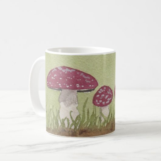 Waterverf Agaric-paddenstoelen Mok koffie (Voorkant links)