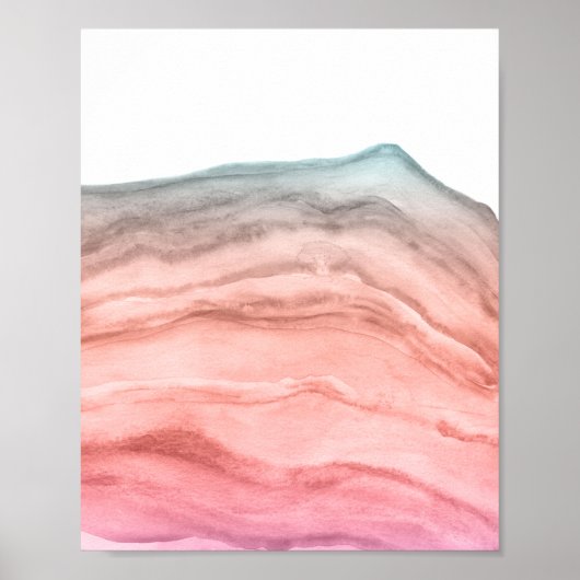 Waterverf Agate Art in Southwest Colors Poster (Voorkant)