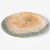 Waterverf Agate Coral Geodes Wedding Papieren Bordje (Gekanteld)