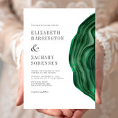 Waterverf Agate Emerald Green Wedding Kaart