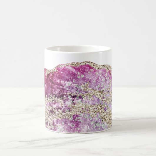 *~* Waterverf Agate Gold Glitter Rock Geode Koffiemok (Center)