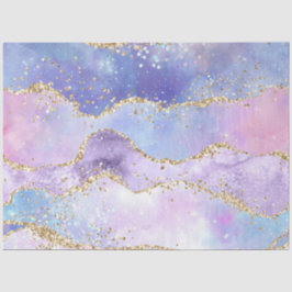 Waterverf Agate Goud Roze Paars Blauw Decoupage Tissuepapier