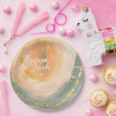 Waterverf Agate Koraal Geodes Huwelijk Papieren Bordje (Feest)